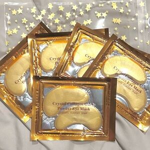 24K Gold Under Eye Patch Set of 5 in gold star sealable gift bag